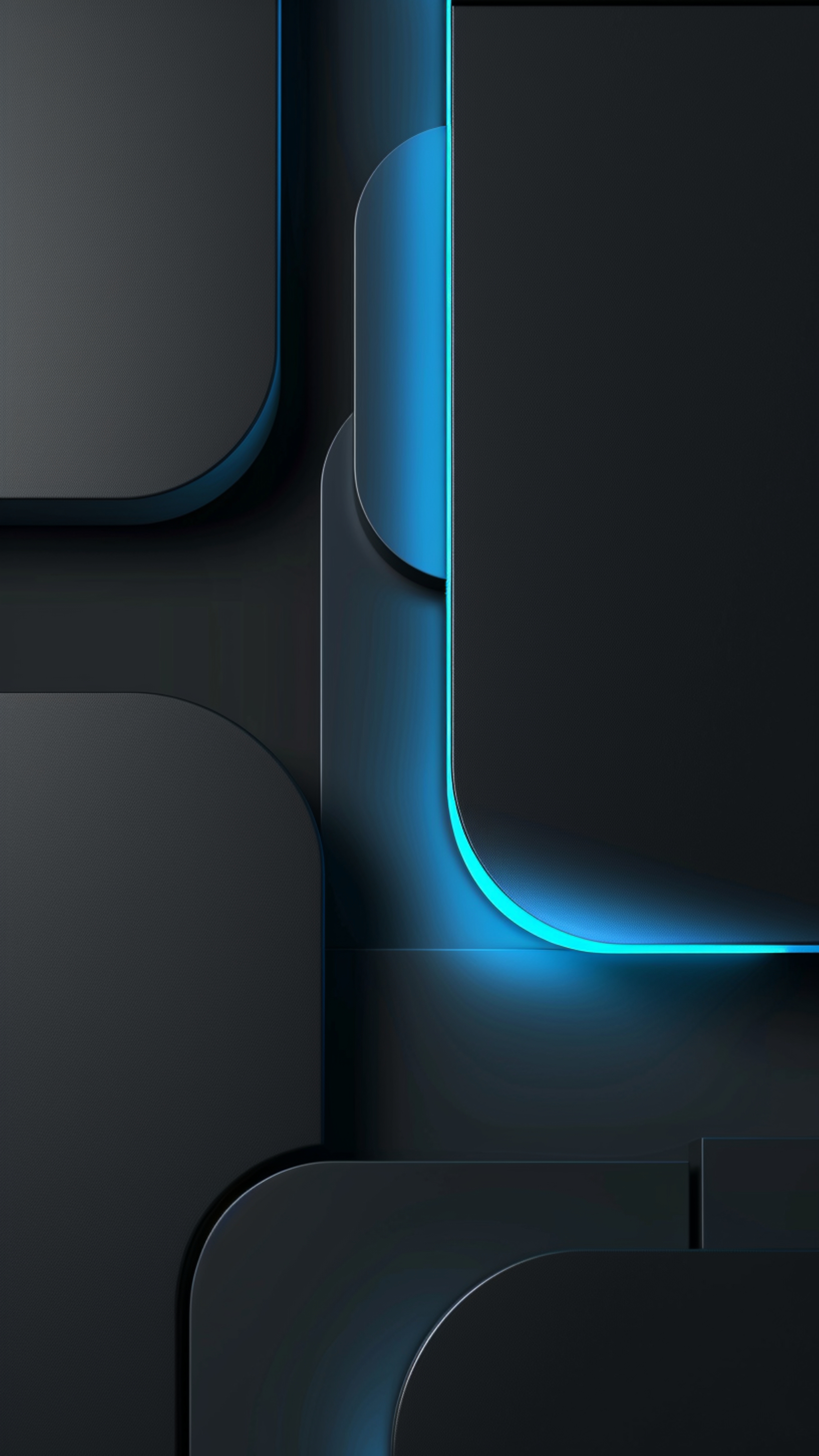 Minimalist Blue Neon Layers - amoled wallpaper for StockWalls