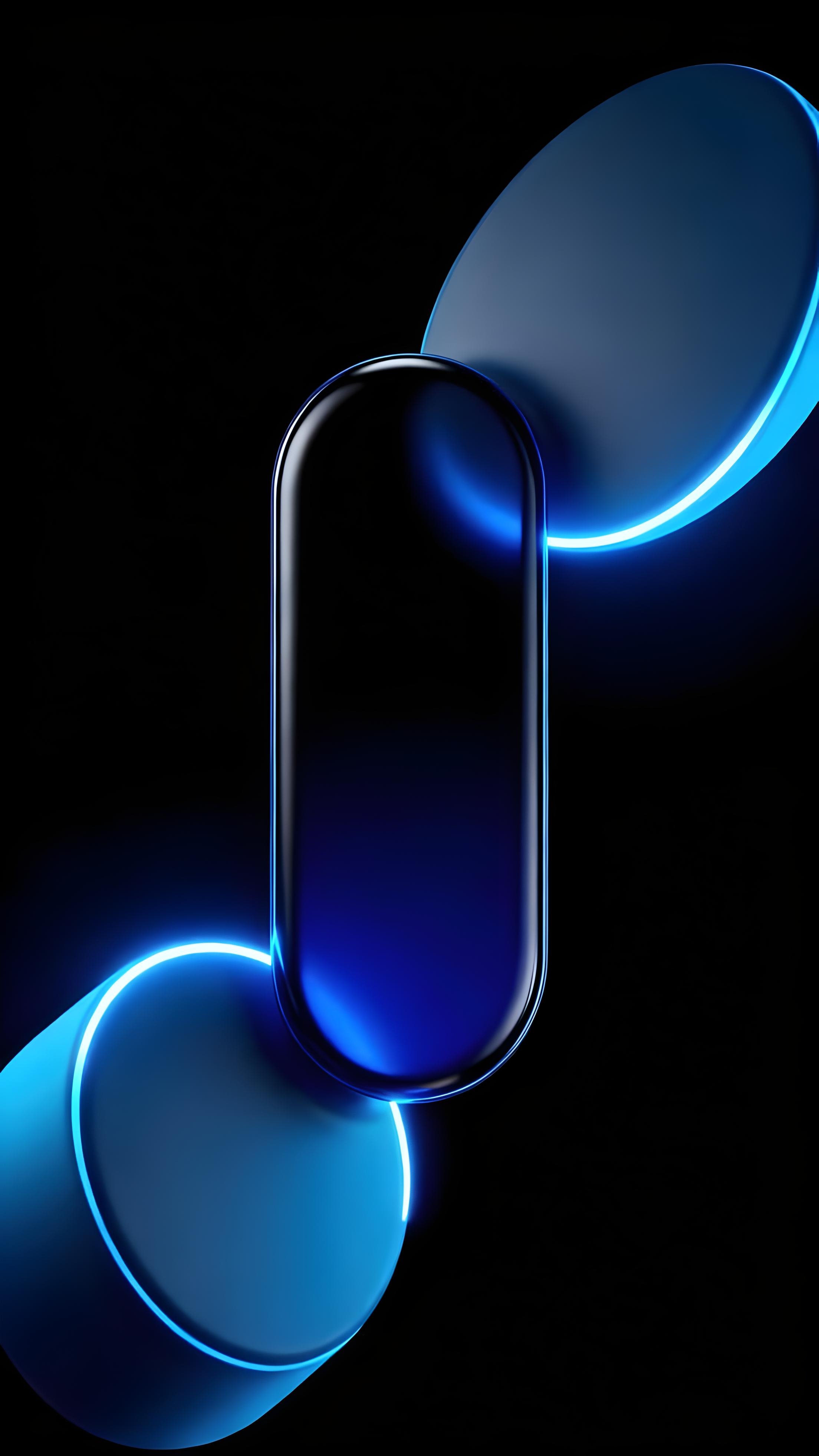 Neon Blue Abstract Shapes - abstract wallpaper for StockWalls