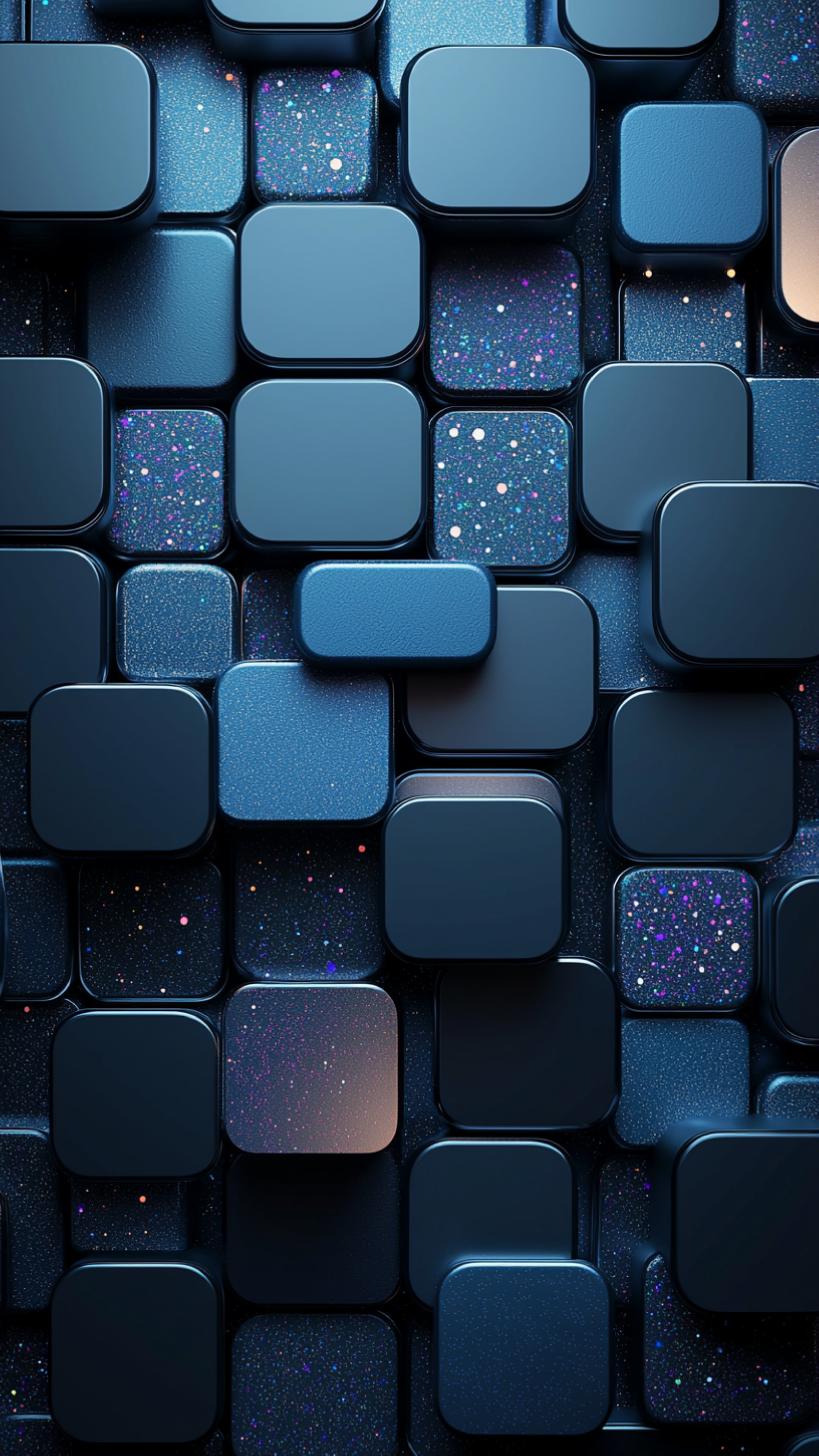 Blue Metallic Geometric Blocks - geometric wallpaper for StockWalls