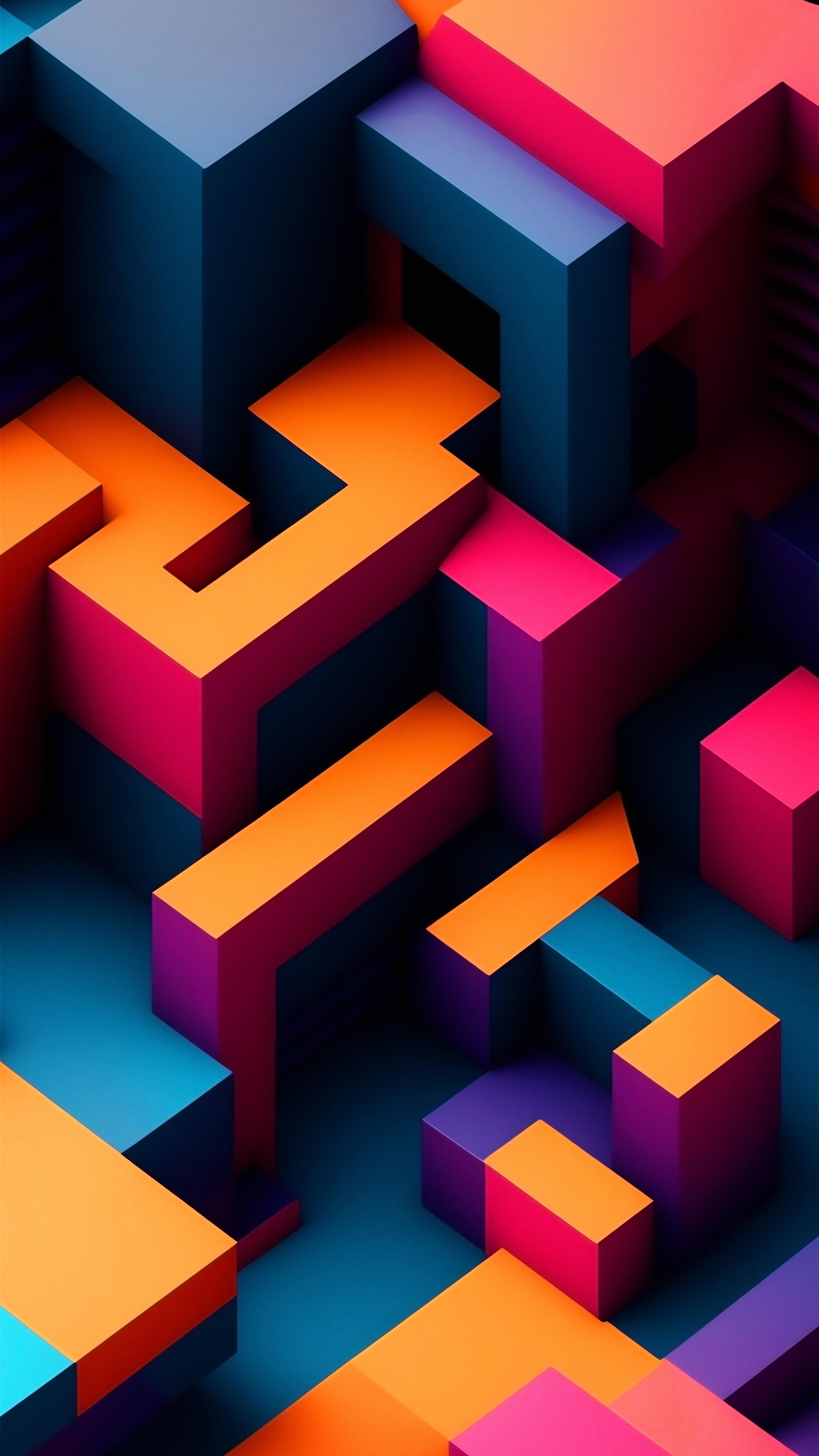 Colorful Isometric Block Maze - abstract wallpaper for StockWalls