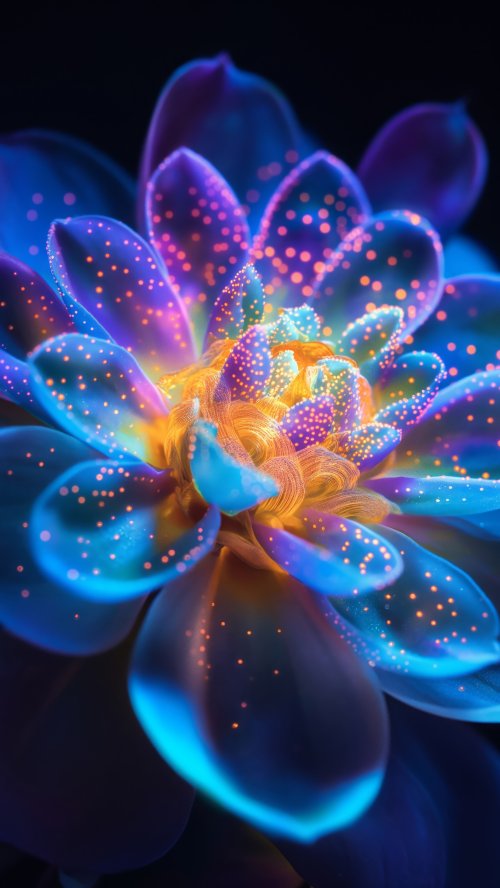 Glowing Neon Floral Art - Related Darkify wallpaper