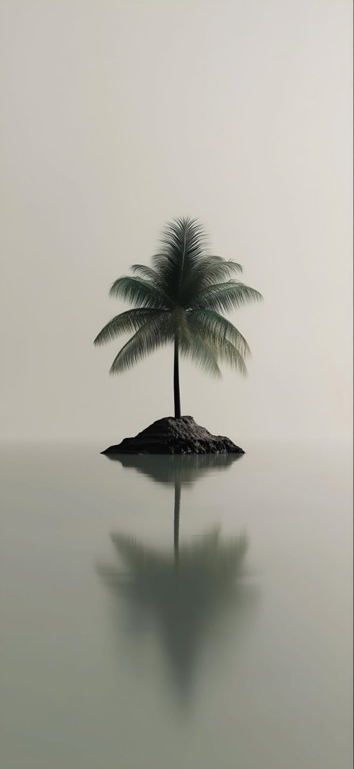 Lonely Tropical Palm Island - tropical Wallpaper