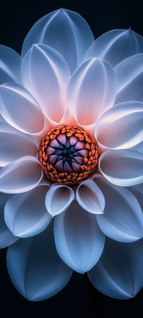 Glowing Blue Dahlia Bloom - flowers Wallpaper