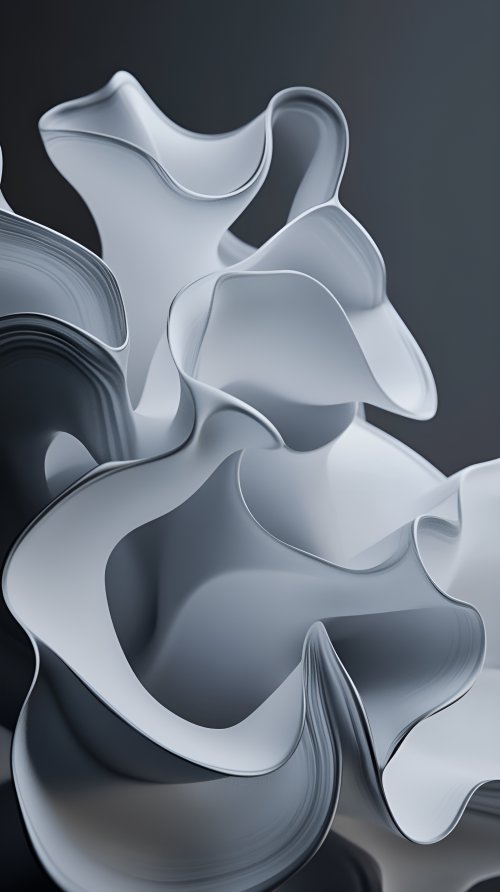 Elegant White Flowing Curves