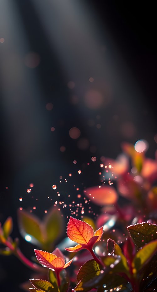 Glowing Red Botanical Leaves - Related Ghetto Wallpapers wallpaper