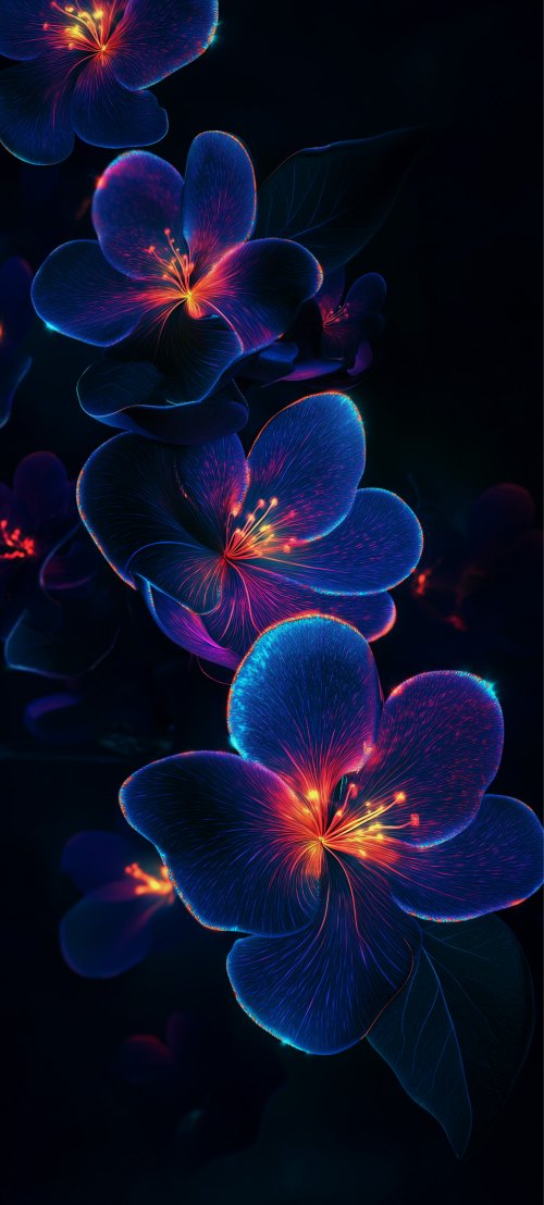 Neon Glowing Floral Art - Related Desktop & Laptop wallpaper
