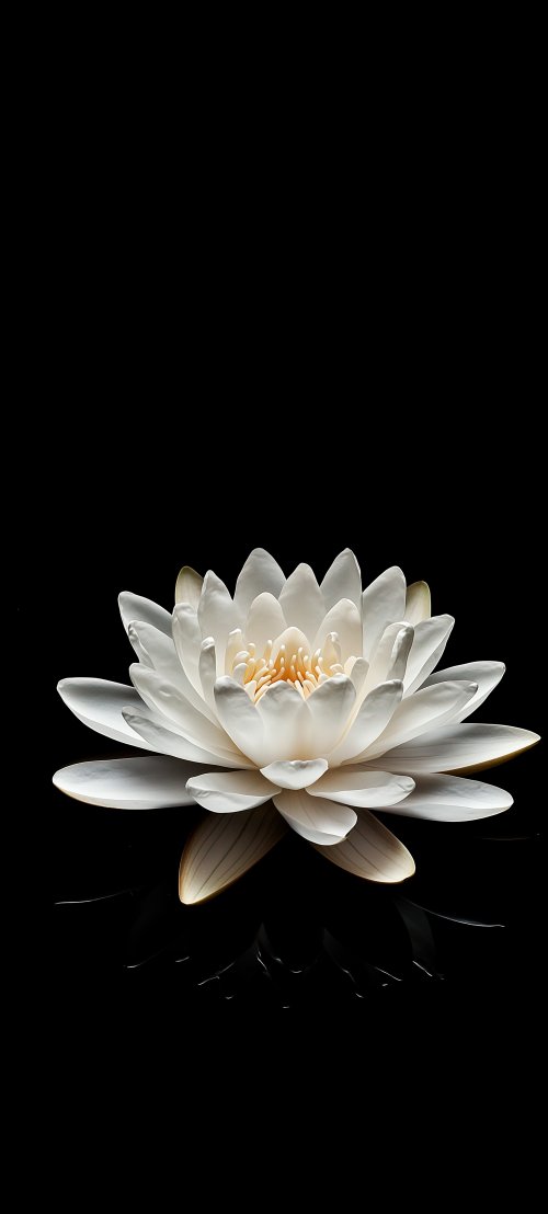Elegant White Lotus Flower - minimal Wallpaper