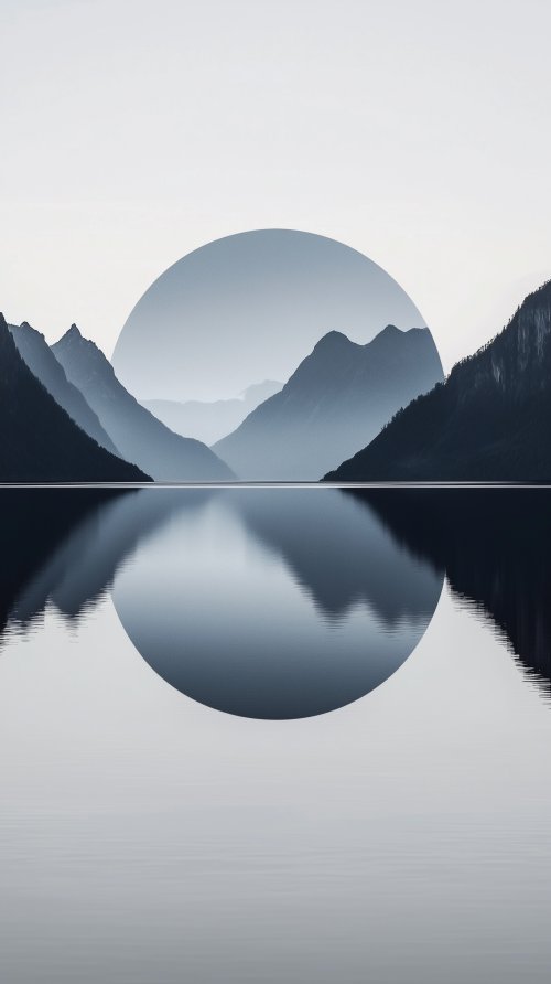 Minimalist Mountain Lake Reflection - Related Ghetto Wallpapers wallpaper