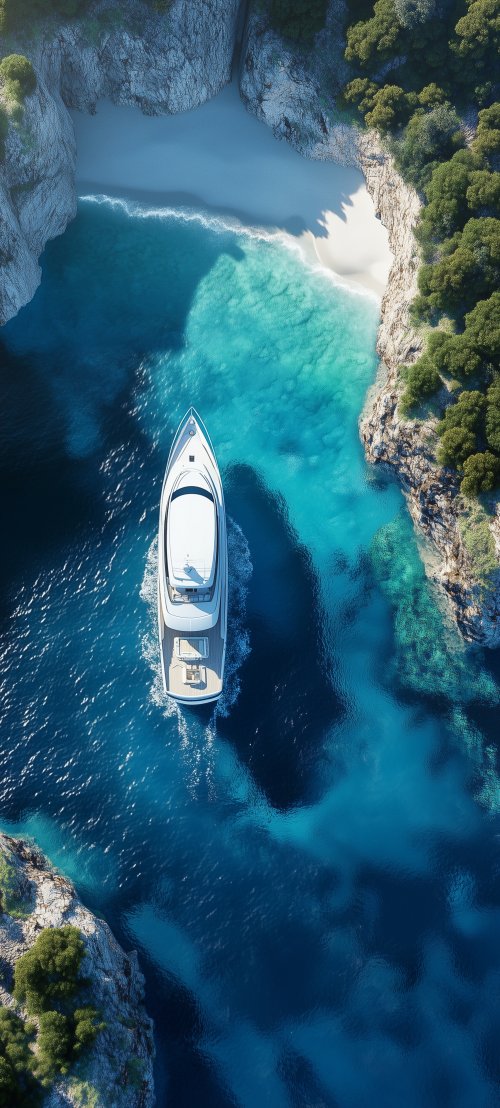 Luxury Yacht Tropical Lagoon - boat Wallpaper