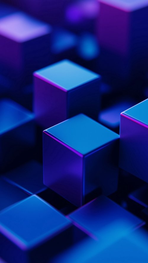 Glowing Blue Geometric Cubes - Related Ghetto Wallpapers wallpaper