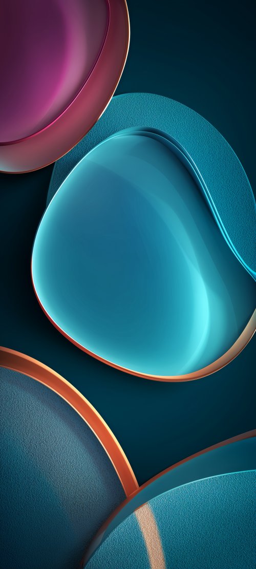 Abstract Teal Fluid Shapes - abstract Wallpaper