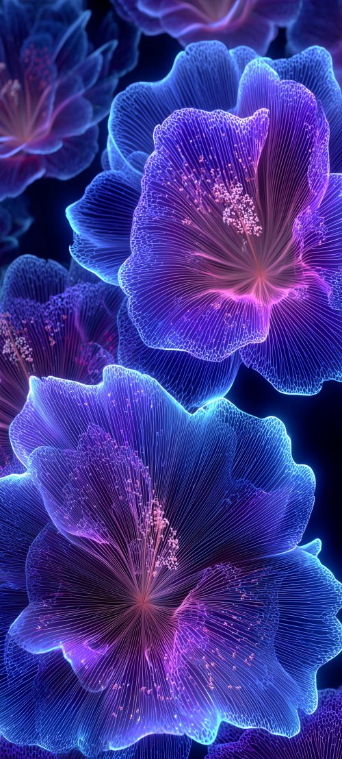 Glowing Neon Floral Art - Related StockWalls wallpaper