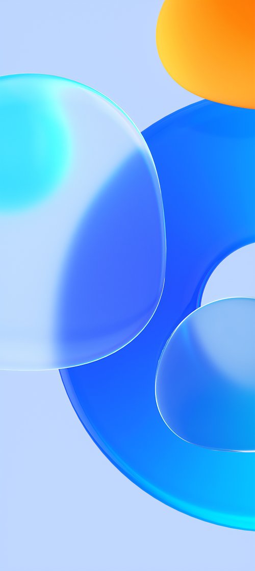 Abstract Blue Glass Spheres