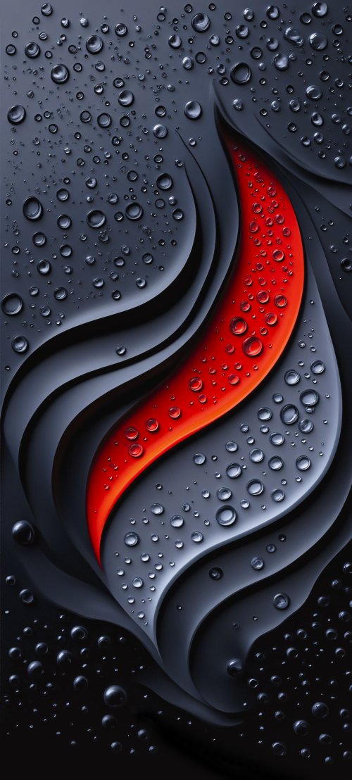Red Liquid Wave Abstract