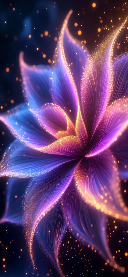 Glowing Neon Lotus Flower - Related StockWalls wallpaper