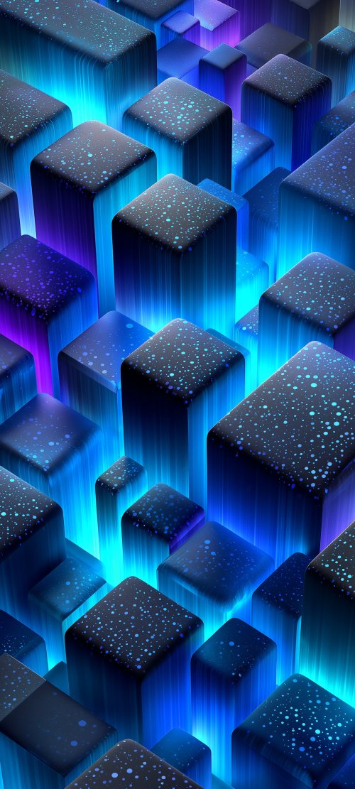 Glowing Neon Abstract Cubes - Related StockWalls wallpaper