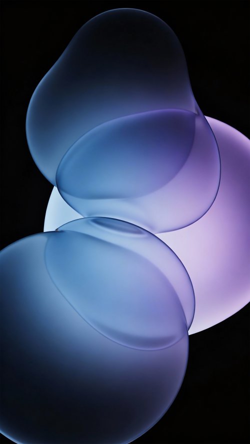Abstract Blue Glass Spheres