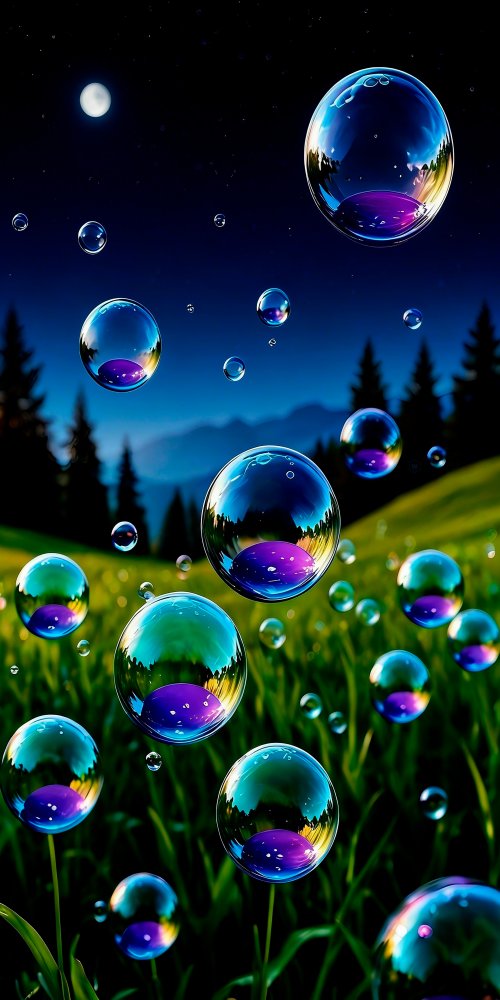 Magical Floating Bubbles Night - Related StockWalls wallpaper