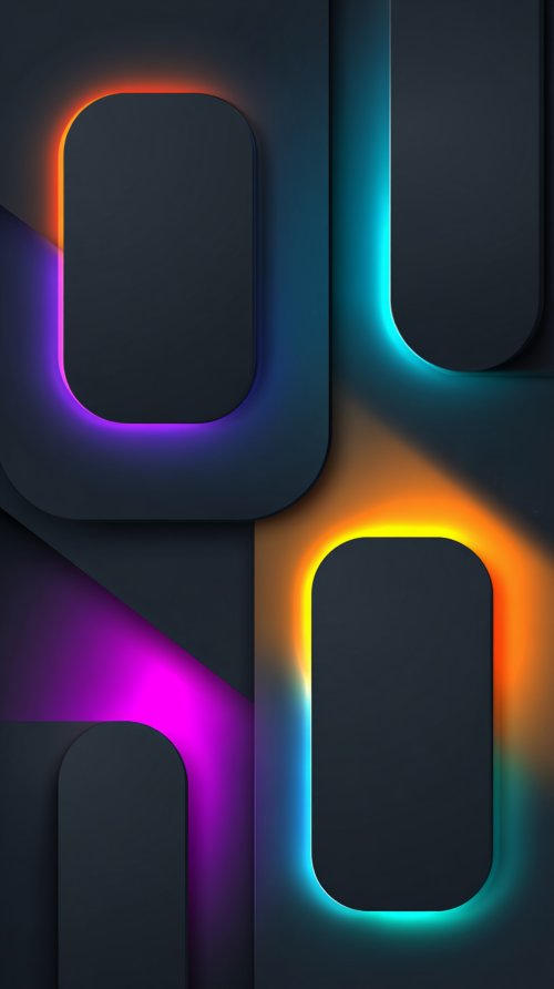 Neon Glow Abstract Shapes - abstract Wallpaper