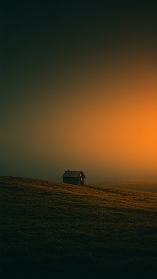 Lonely Cabin at Sunset - Related Ghetto Wallpapers wallpaper