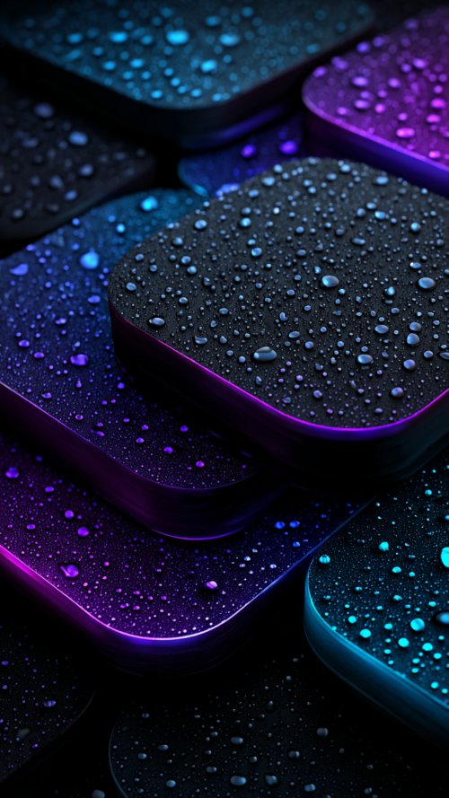 Neon Raindrops Abstract Art - Related StockWalls wallpaper