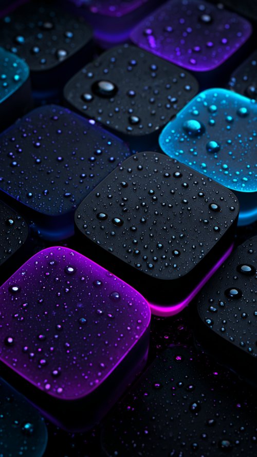 Neon Raindrops Abstract Blocks - Related StockWalls wallpaper