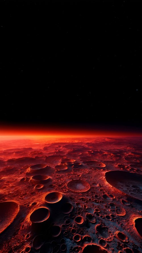 Fiery Red Planet Surface
