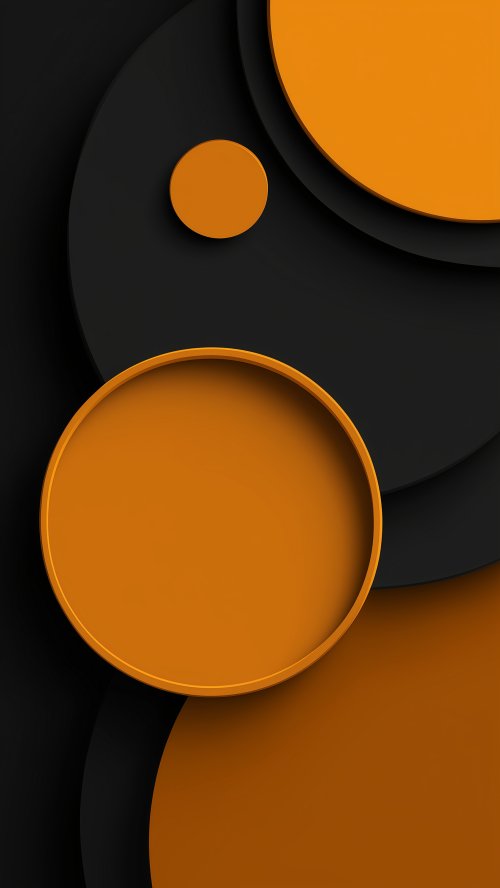 Minimalist Orange Circle Art - minimal Wallpaper