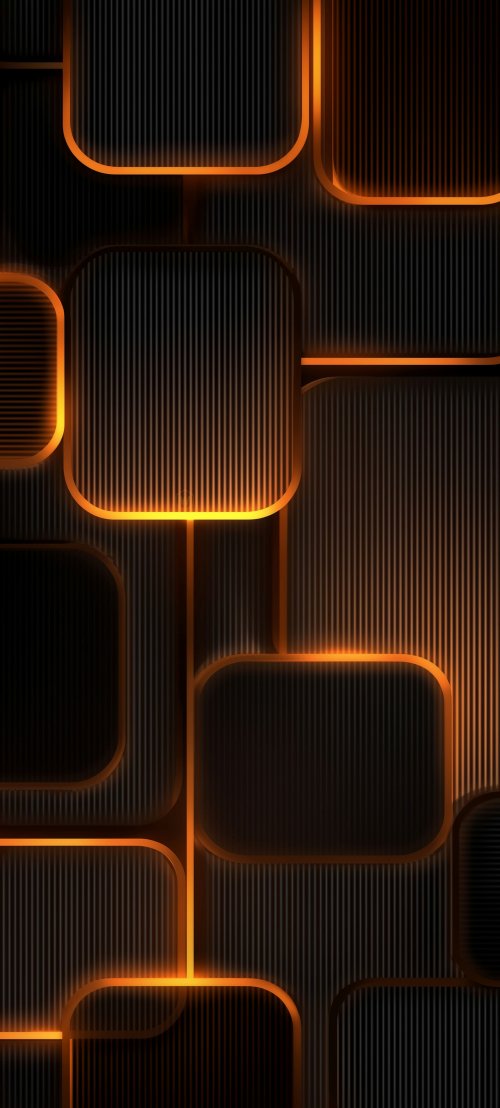 Glowing Orange Neon Squares