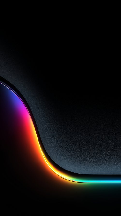 Neon Gradient Dark Curve - minimal Wallpaper