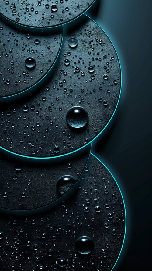 Neon Water Droplet Circles