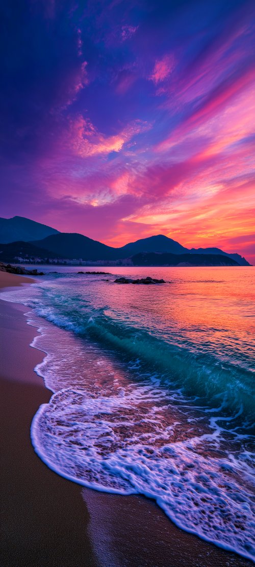 Vibrant Sunset Beach View - beach Wallpaper