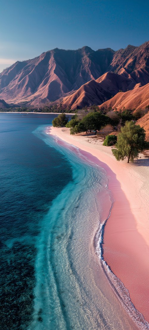 Stunning Pink Sand Beach - beach Wallpaper