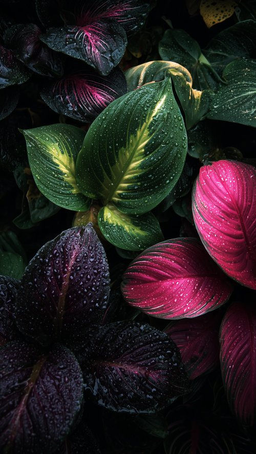 Vibrant Dewy Tropical Leaves - Related Ghetto Wallpapers wallpaper