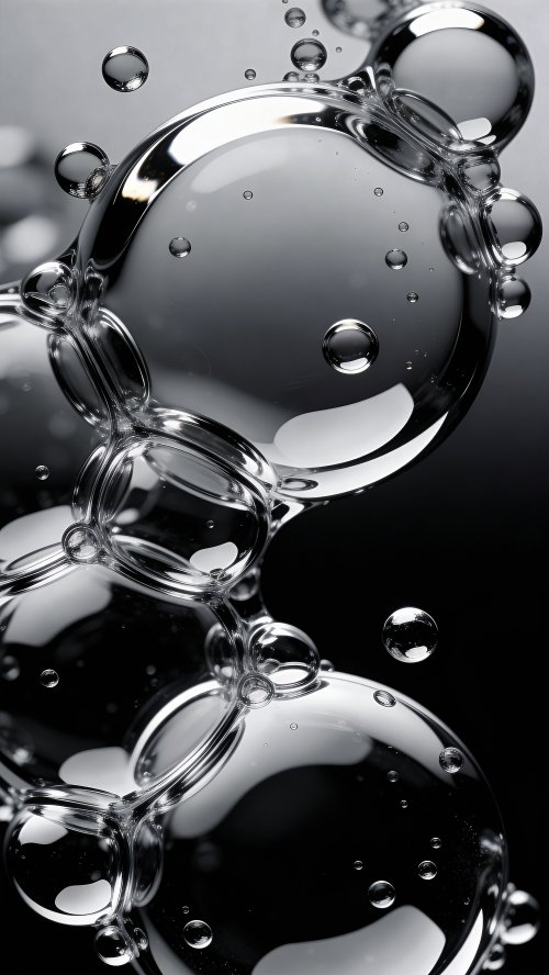Clear Floating Water Bubbles - macro Wallpaper