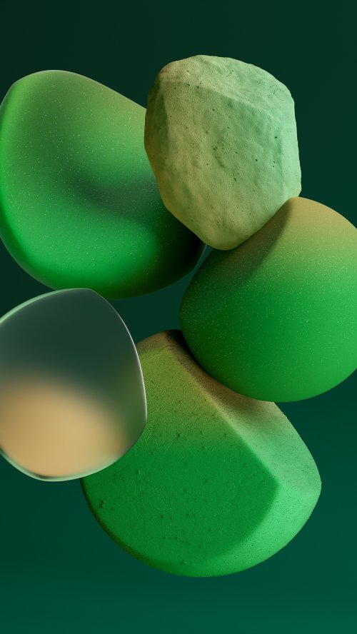 Floating Green Abstract Shapes - Related StockWalls wallpaper