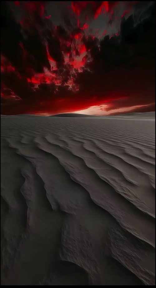 Crimson Desert Sunset Landscape - abstract Wallpaper