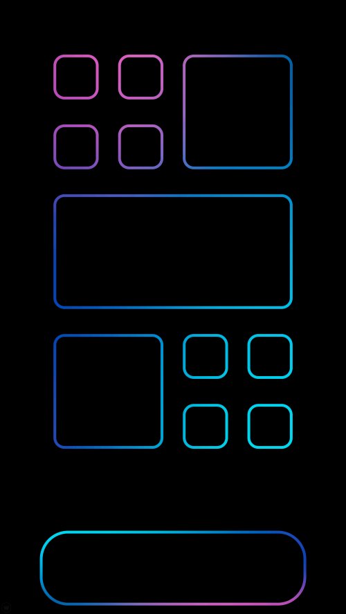 Neon Glow App Organizer - amoled Wallpaper
