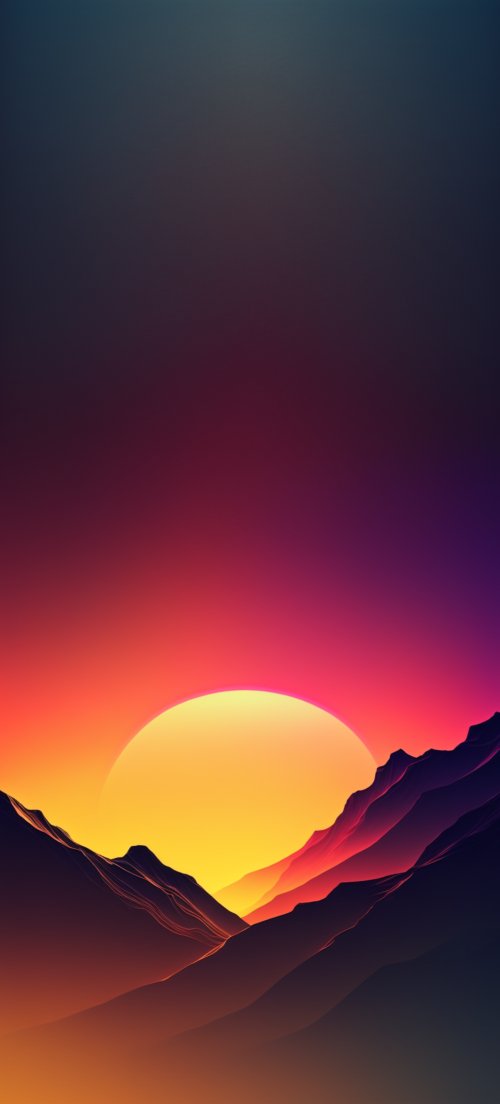 Minimalist Sunset Mountain Peaks - Related Ghetto Wallpapers wallpaper