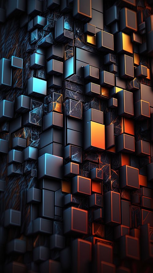 Abstract 3D Geometric Blocks - Related Tablet wallpaper