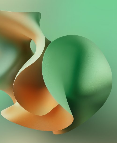 Abstract Green Paper Sculpture
