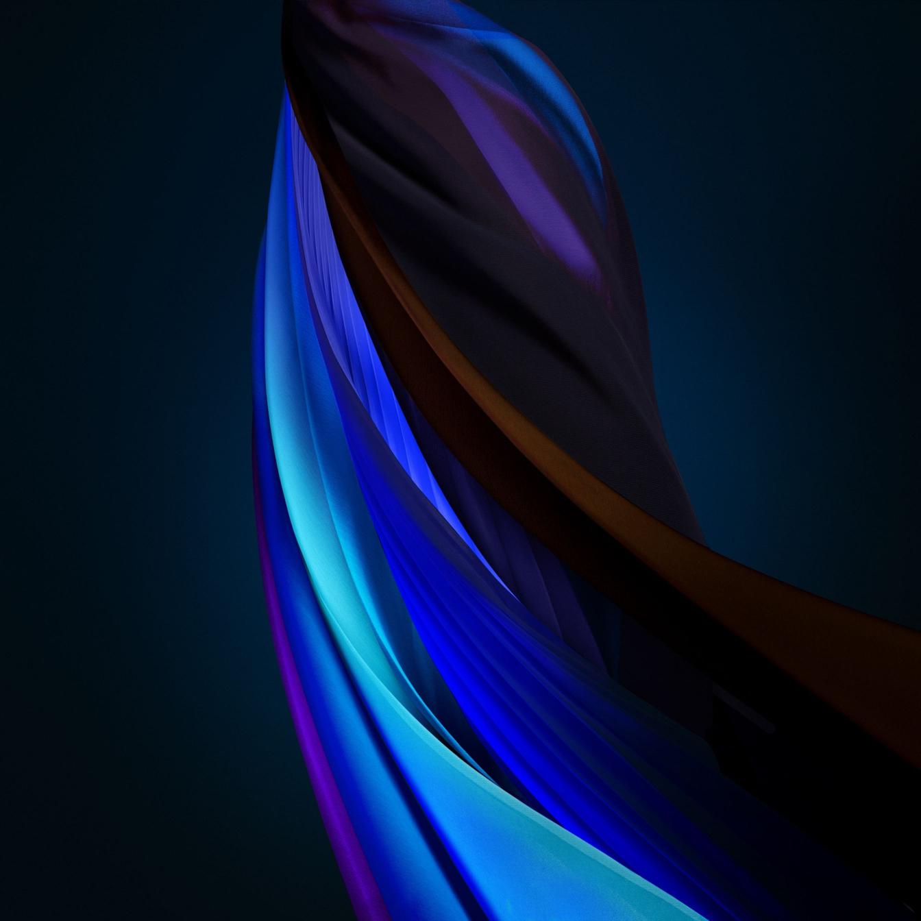Abstract Blue Fabric Flow - apple Wallpaper