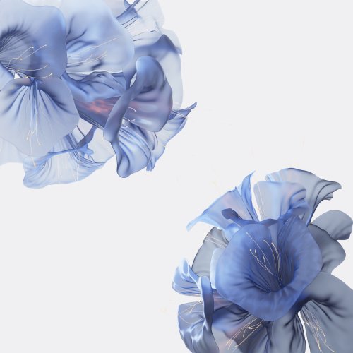 Abstract Blue Floral Huawei Wallpaper