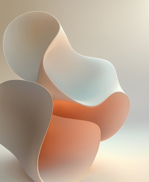 Abstract Pastel Paper Sculpture