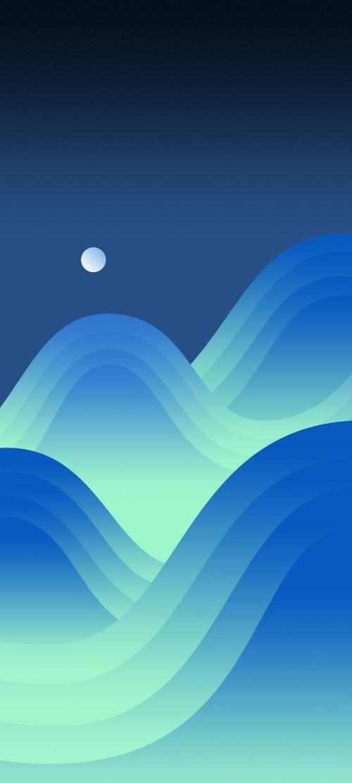 Blue Gradient Moonscape