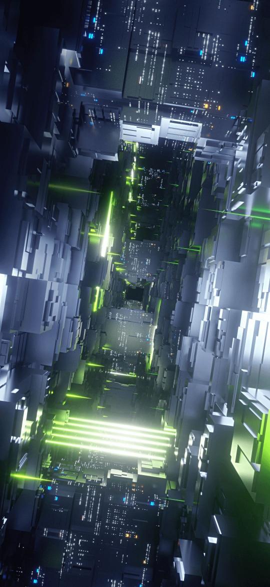 Cyberpunk Neon Corridor - Related Dope Wallpapers wallpaper