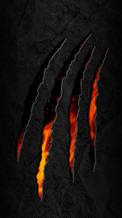 Fiery Claw Marks - abstract Wallpaper