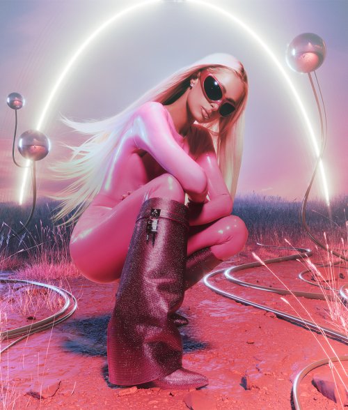 Futuristic Pink Fashion Portrait