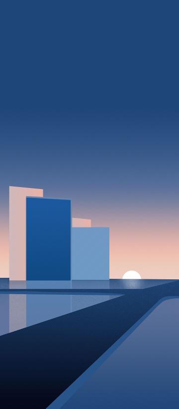 Geometric Sunset Reflections