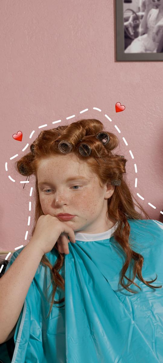 Ginger Girl with Hair Rollers